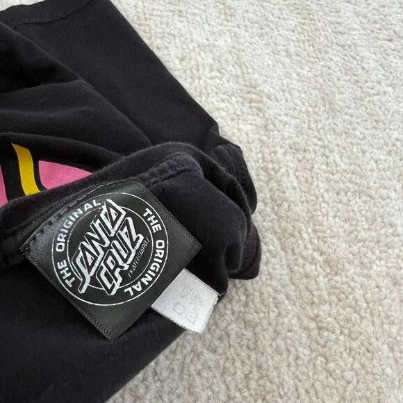 Santa Cruz Black Classic Dot Short Sleeve Crewneck Graphic T Shirt Tee - Picture 2 of 8